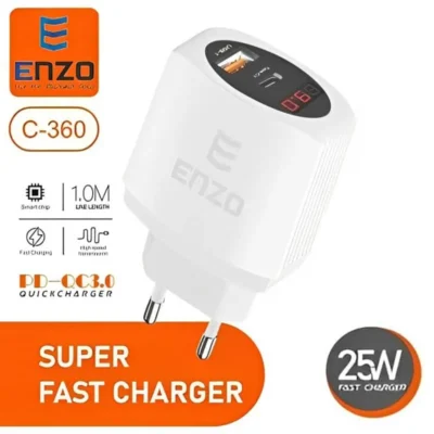 آداپتور شارژر ENZO 25W C-360